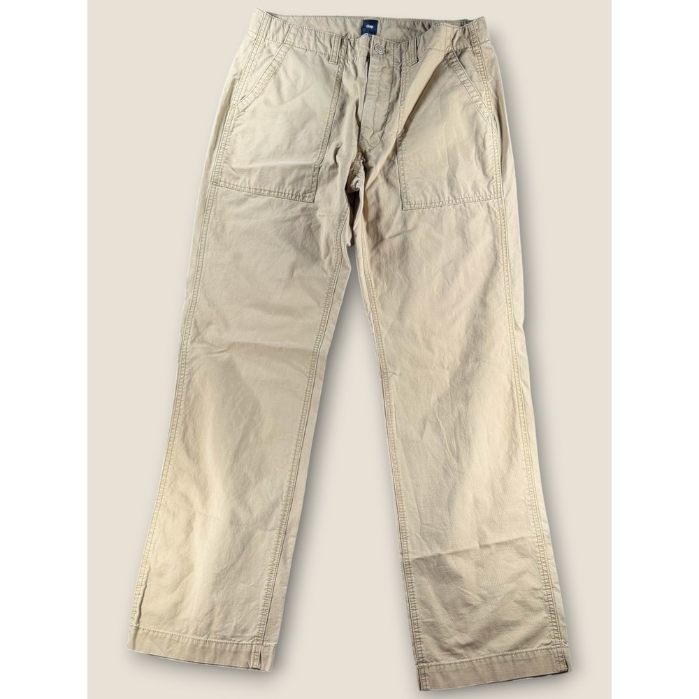 Gap Mens Khaki Utility Patch Pocket Pants Tan Cotton 538660 Fall 09 32x34